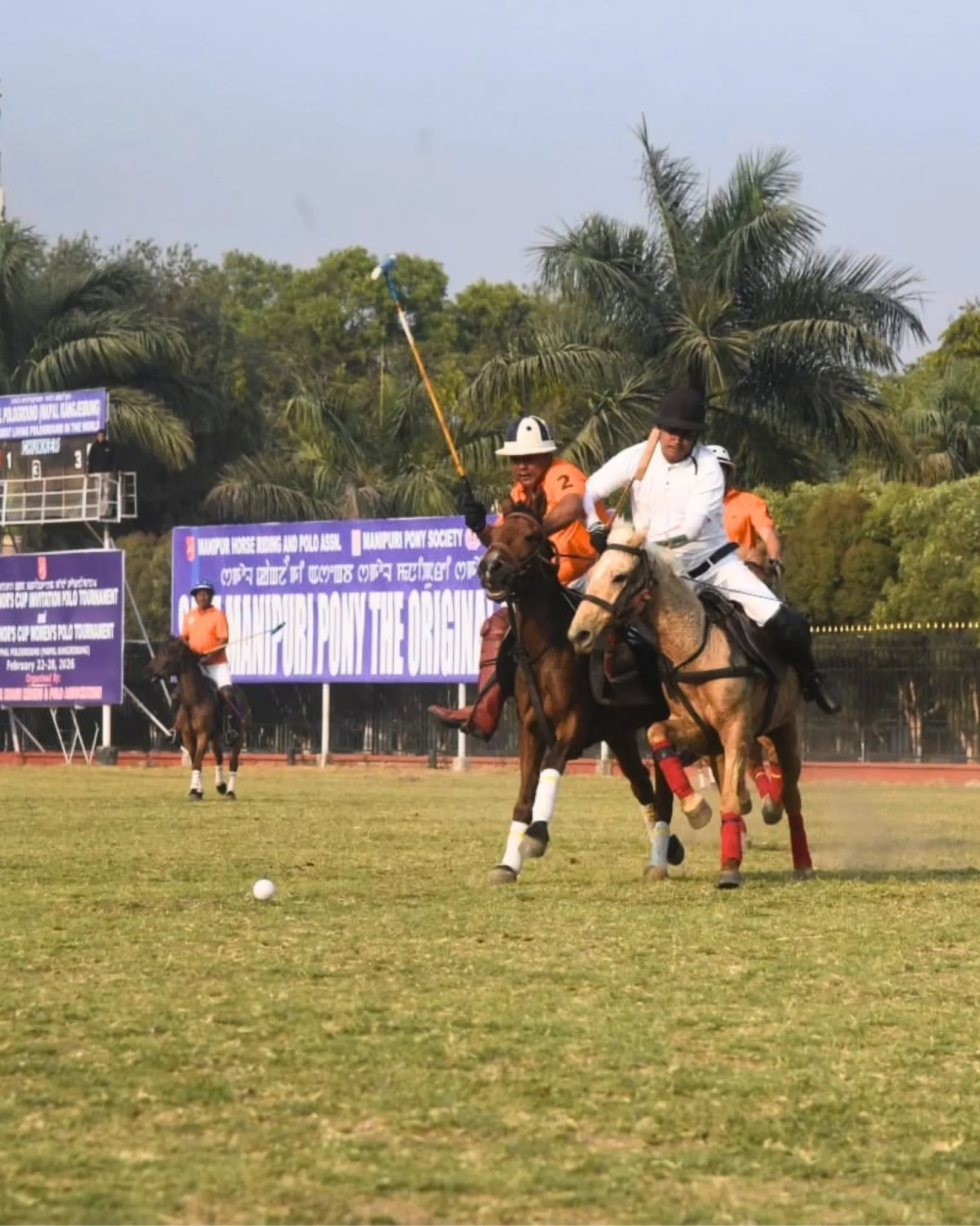 Leishemba (in white) in the 32nd Governor’s Cup Invitation final, Mapal Kangjeibung, 28-02-2026. Photo 2 of 5.