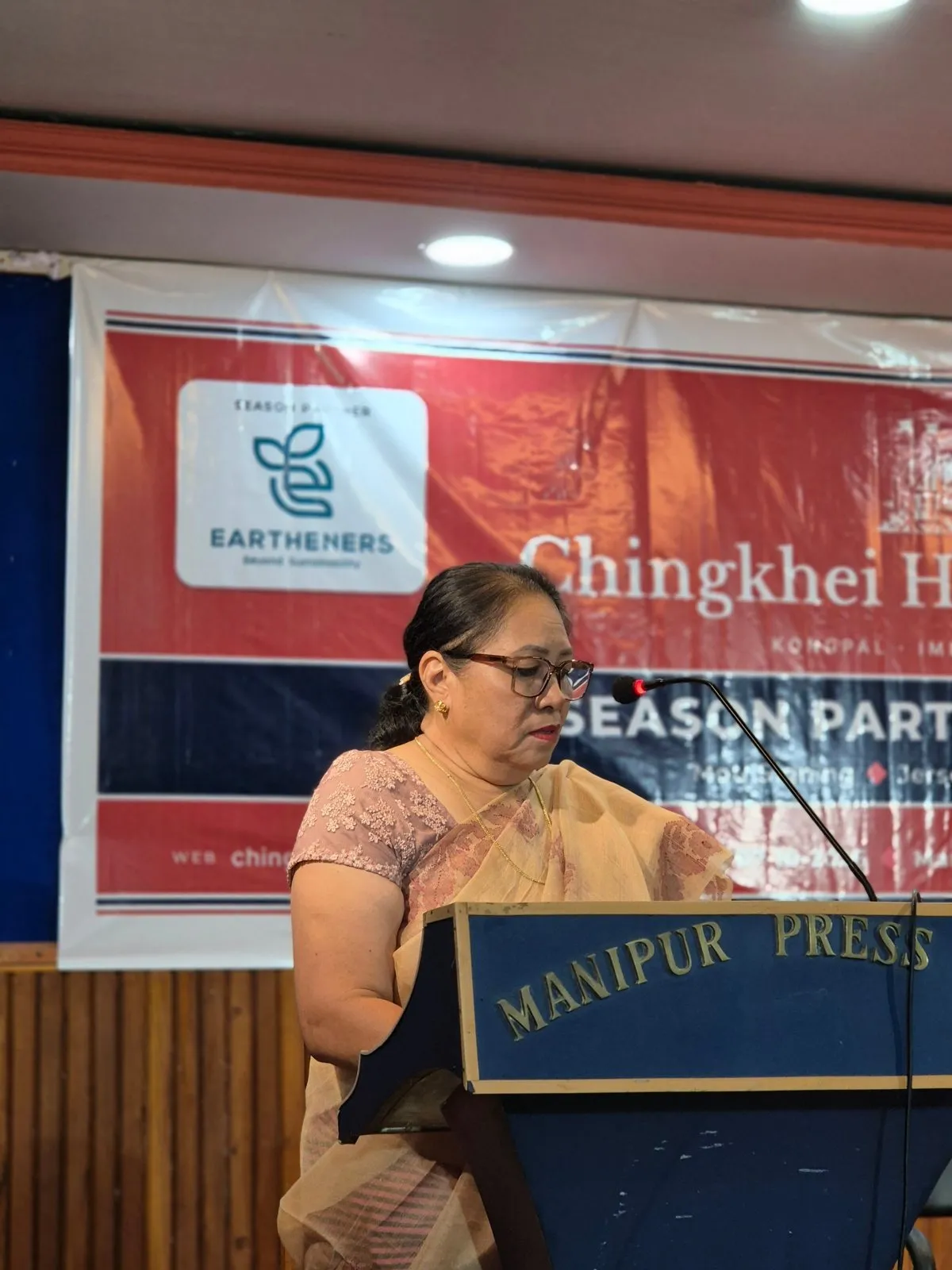 Kh. Sunita Devi, the club’s Advisor, speaks at the launch, 07-10-2026.